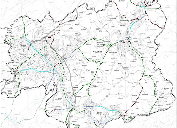 Karte Radverkehrsnetzt RVK Mettmann